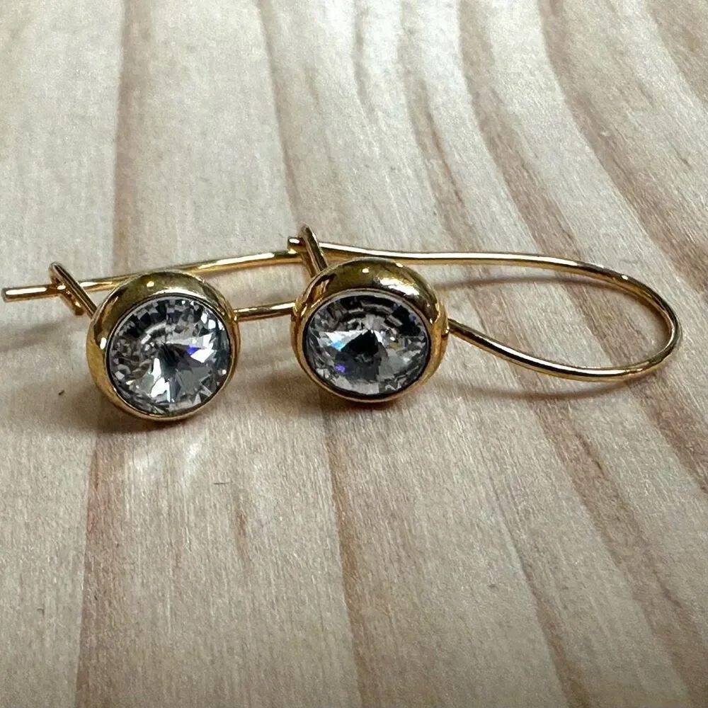 Gold-Tone Crystal Drop Earrings